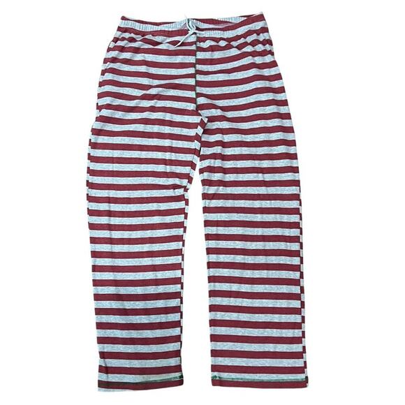 Littlest Prince Holiday Couple Family Adult Red Grey Striped Pajama Set Xlarge - Picture 2 of 5